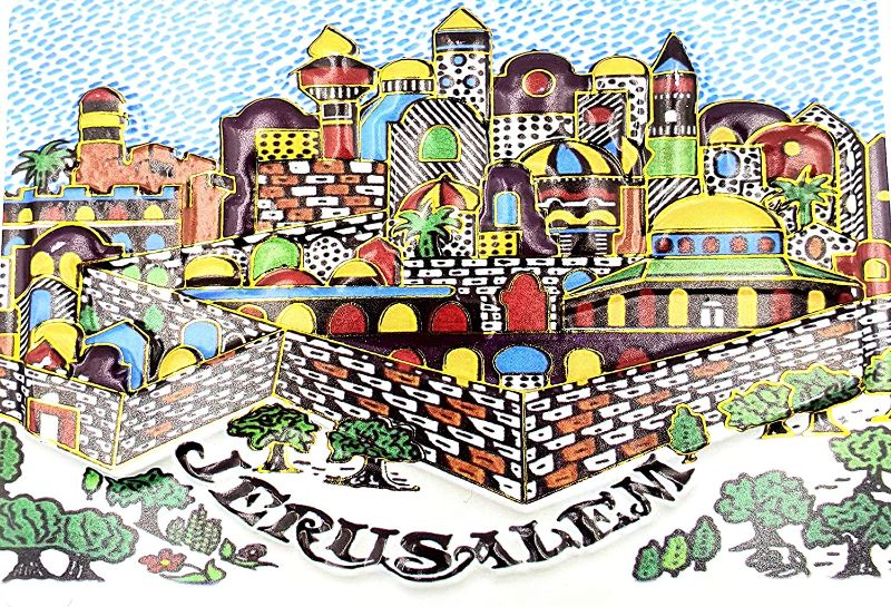 Photo 1 of 3D Photo Wall Of Old City Jerusalem Magnet MAG117 With Holy Land Certificate | Zuluf Holy Land Gifts | Spiritual Christian Gift for Women and Men | MAG117