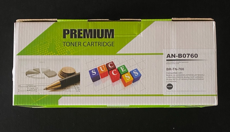 Photo 1 of Premium Ink&Toner | Re-Manufactured Toner Cartridge Replacement for TN-760 – Standard Yield Laser Printer Cartridge Compatible with Brother (Black - 1 Toner)