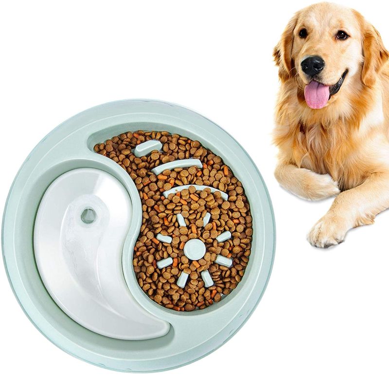 Photo 1 of CRMADA Slow Feeder Dog Bowls Fun Feeder Non Slip Interactive Bloat Stop Dog Bowl Anti-Gulping Food and Water Slow Bowl Perfect for Large Medium Small Pet Dogs