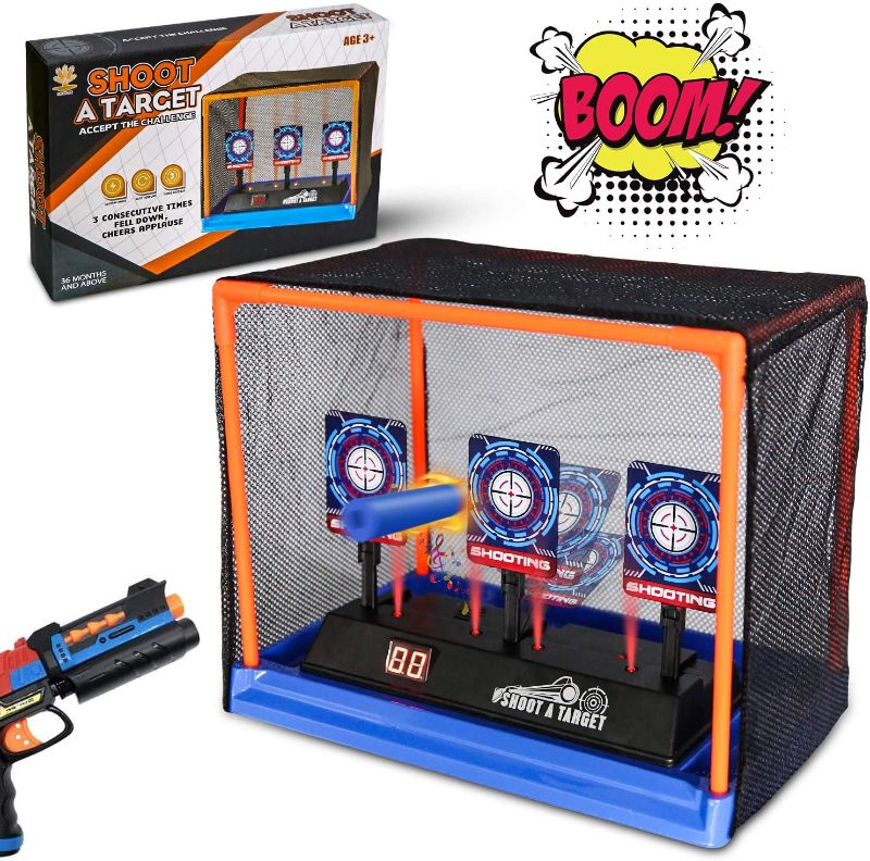 Photo 1 of Electronic Shooting Target Scoring Auto Reset Digital Targets for Nerf Guns Toys with a Support Cage & Net, Ideal Toy for Kids