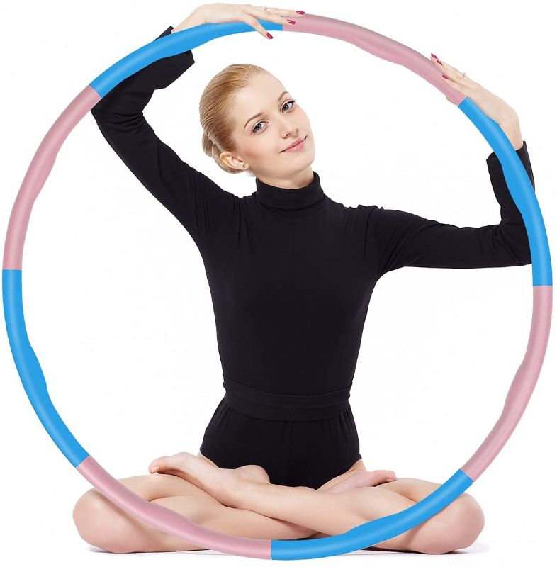 Photo 1 of FDKOBE Weighted Exercise Hoop for Adults, 2.7LB Weighted Sports Hoop for Exercise, 8 Section Detachable Design with Thick Premium Foam Great for Waist Slimming with Waist