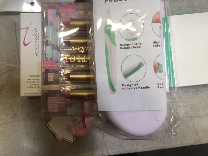 Photo 1 of Assorted Beauty Products (Lipstick, earwax remover, nails, eyelash extender) 