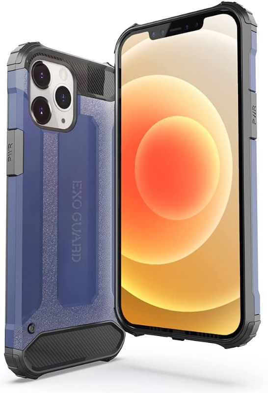 Photo 1 of ExoGuard Case for iPhone 12 Pro Max, Shockproof Lightweight Hard Case for iPhone 12 Pro Max 5G Phone (Blue, 6.7 inch)
