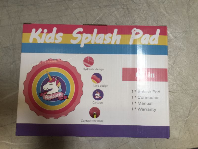 Photo 2 of  Splash Pad, Large Sprinkler Mat with Rainbow Unicorn