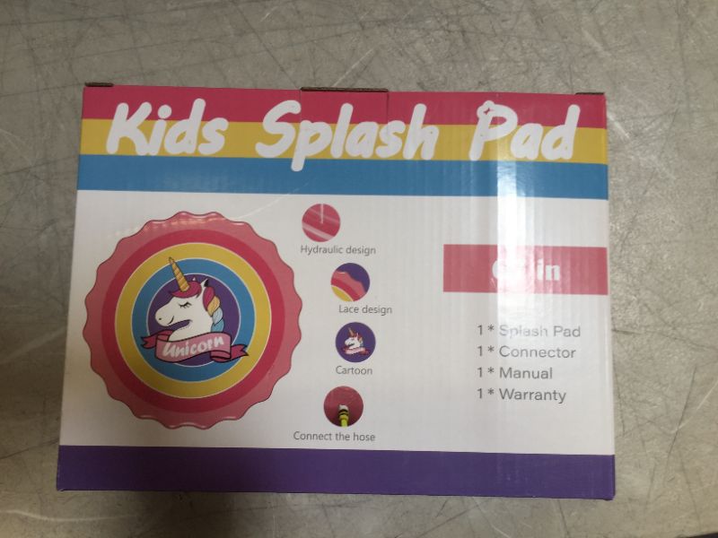 Photo 1 of  Splash Pad, Large Sprinkler Mat with Rainbow Unicorn