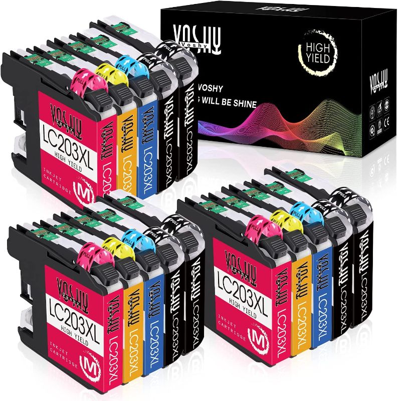 Photo 1 of Voshy Compatible Ink Cartridge Replacement for Brother LC203XL LC203 15 Packs, Work for Brother MFC-J4320DW MFC-J4420DW MFC-J4620DW MFC-J5520DW MFC-J5620DW MFC-J5720DW MFC-J480DW J485DW J460DW J880DW