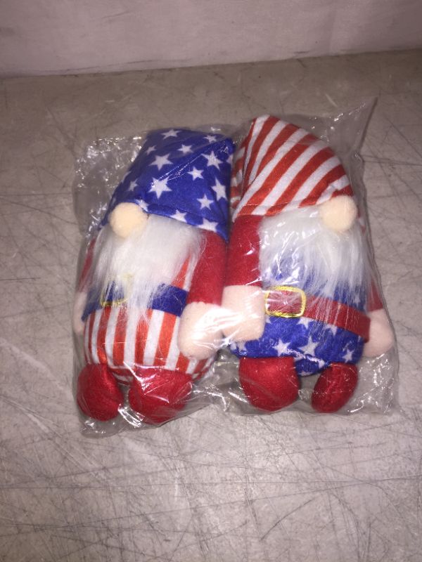 Photo 1 of 4th of July Independence Day Patriotic Gnomes Decoration, Scandinavian Gnomes Veterans Day Gift Elf Home Kitchen Tiered Tray Wall Decor Set of 2