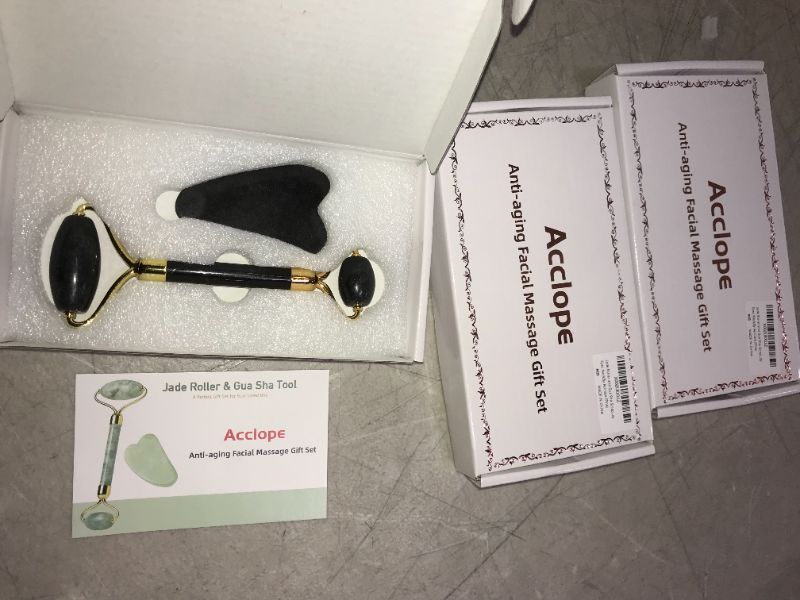 Photo 1 of 3 packs of jade roller and gua sha skin care gift set