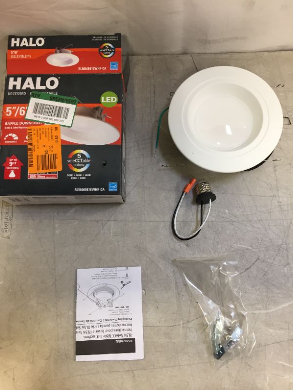 Photo 1 of Cooper Lighting Halo RL56 Series Matte White 5/6 in. W LED Retrofit Kit 12 watt