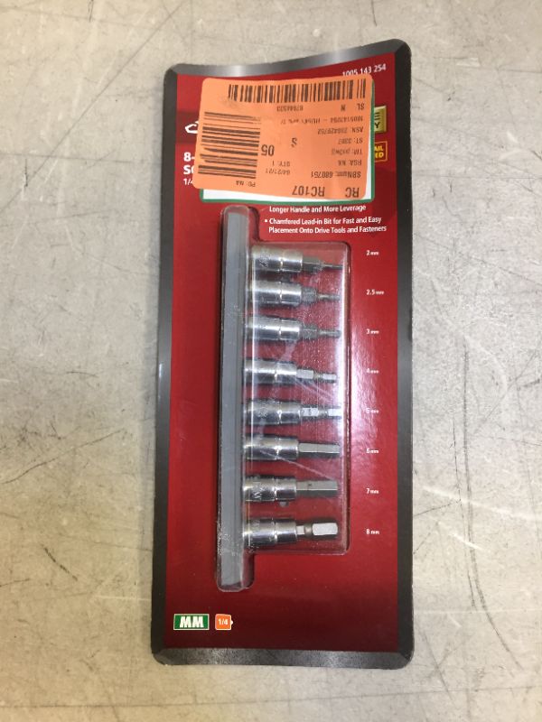 Photo 1 of 1/4 in. Drive Metric Hex Bit Socket Set (8-Piece)