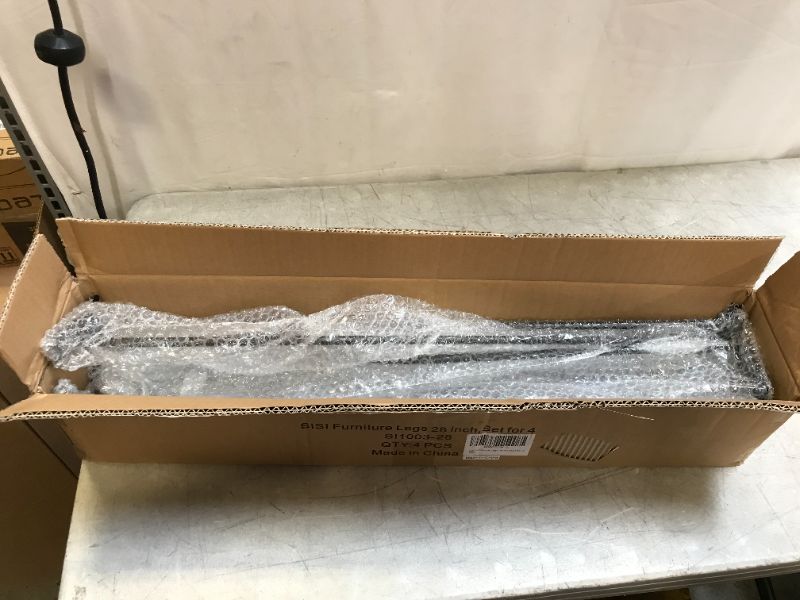 Photo 1 of 3 Rod 28" Satin Black Hairpin Metal Legs 3/8” Diameter Set of 4,Metal Furniture Legs for DIY Console Table,Computer Table,Study Desk .Free Foot Pad and Screws Included.
