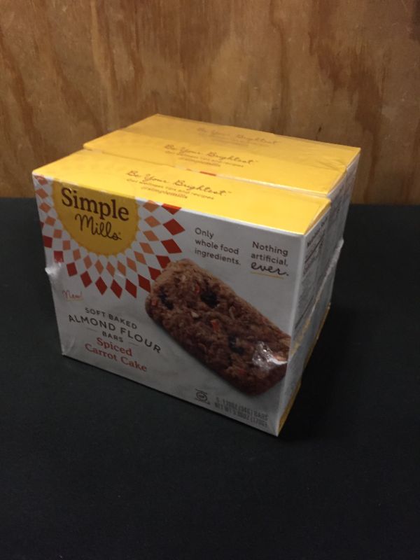 Photo 2 of Simple Mills Almond Flour Snack Bars (Spiced Carrot Cake) with Organic Coconut Oil 7/2021