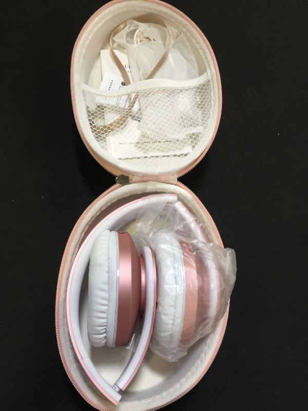 Photo 1 of Bluetooth Headphones Wireless, Over Ear Stereo Wireless Headset 35H Playtime with deep bass, Soft Memory-Protein Earmuffs, Built-in Mic Wired Mode PC/Cell Phones/TV- Rose Gold
