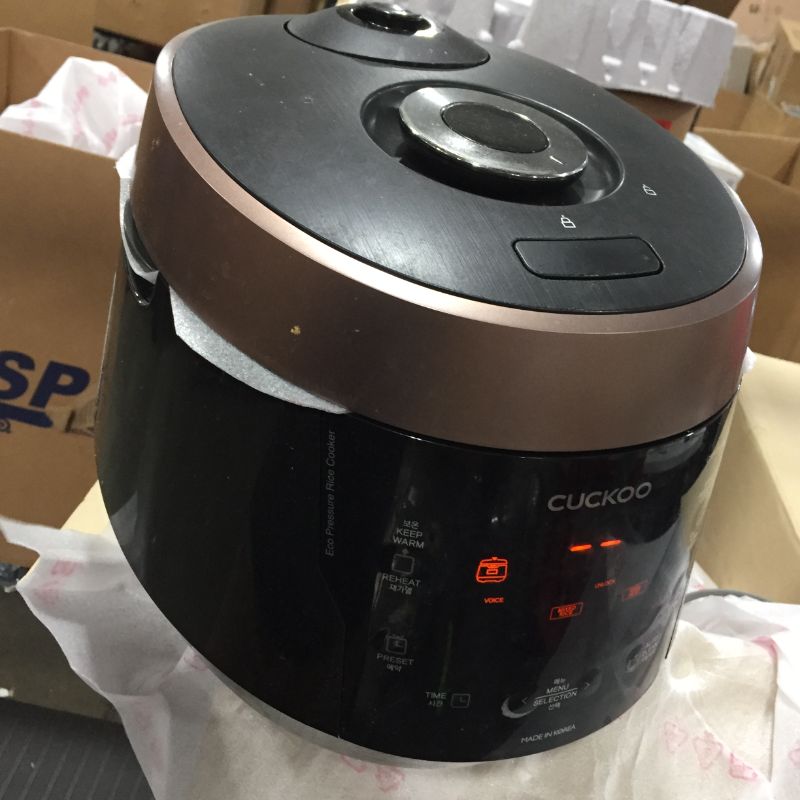 Photo 2 of Cuckoo CRP-P1009SB 10 Cup Heating Plate Electric Pressure Rice Cooker, 12 Menu Options, Made in Korea, Stainless Steel Inner Pot, Black
