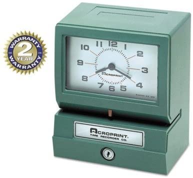 Photo 1 of Acroprint 012070411 Model 150 Analog Automatic Print Time Clock with Month/Date/1-12 Hours/Minutes
