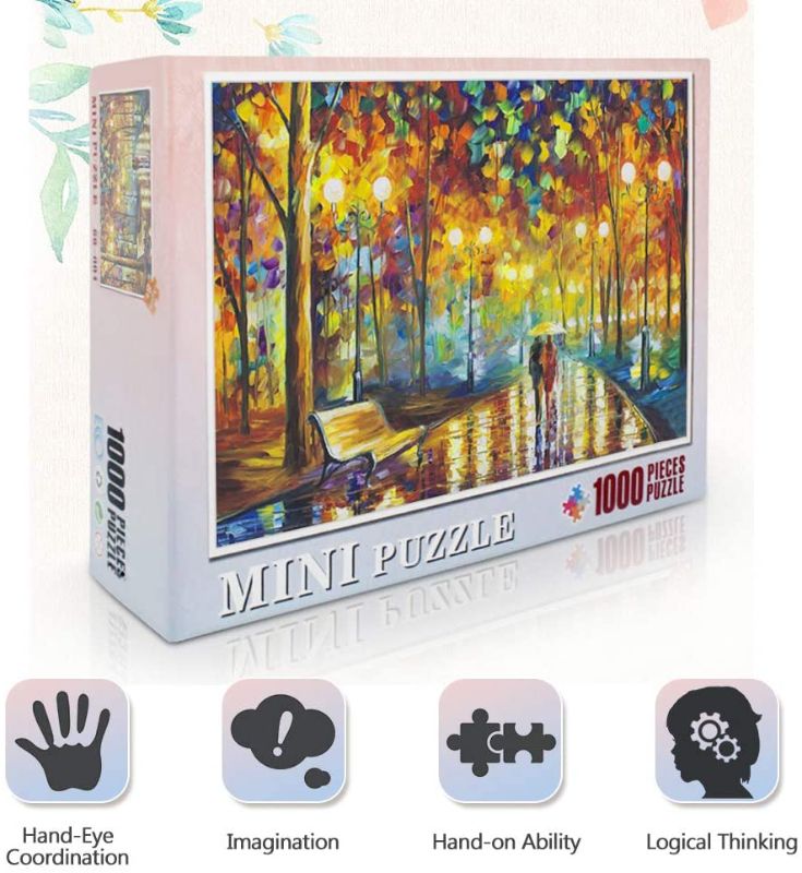 Photo 1 of 5 PACK Jigsaw Puzzle 1000 Piece - Autumn Leaves Forest Intellectual Decompressing Fun Game Hands-on Ability Logical Thinking Exercise Toy Gifts for Adults & Kids