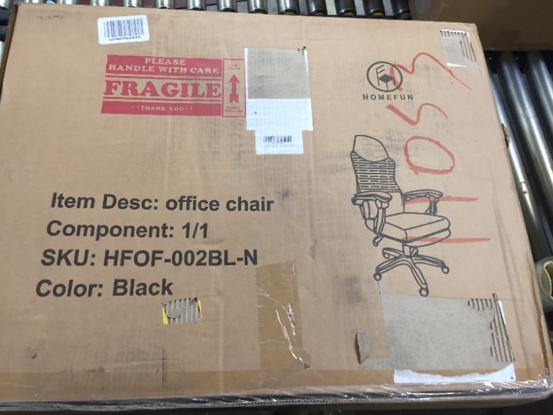 Photo 1 of HOMEFUN Ergonomic Office Chair, High Back Executive Desk Chair Adjustable Comfortable Task Chair with Armrests with Lumbar Support Black