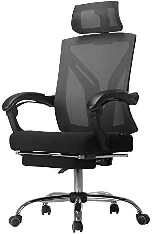 Photo 1 of Hbada Ergonomic Office Recliner Chair - High-Back Desk Chair Racing Style with Lumbar Support - Height Adjustable Seat, Headrest- Breathable Mesh Back - Soft Foam Seat Cushion with Footrest, Black