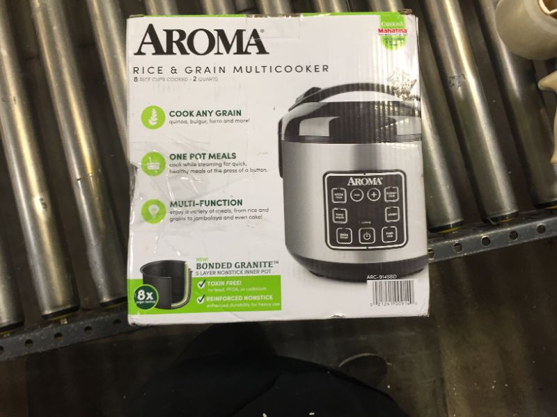 Photo 2 of Aroma Digital Rice Cooker and Food Steamer, Silver, 8 Cup