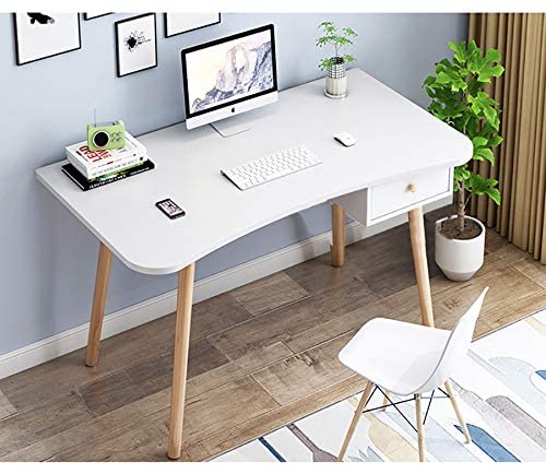 Photo 1 of Home Office Portable Computer Desk Table? Installation Student Writing Desk with Drawer?Study Workstation Laptop Notebook PC Table?White
