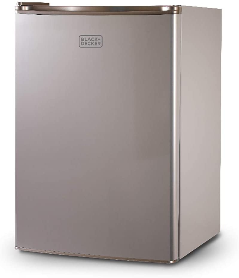 Photo 1 of BLACK+DECKER 2.5 cu. ft. Mini Fridge in Silver