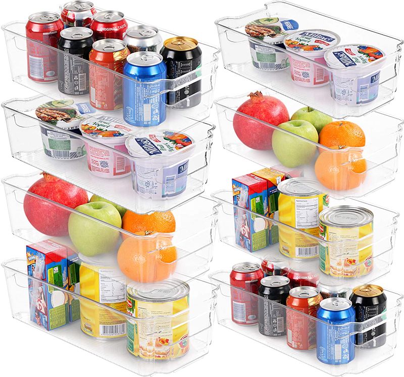 Photo 1 of Utopia Home Set of 8 Pantry Organizers-Includes 8 Organizers (4 Large & 4 Small Drawers)-Organizers for Freezers, Kitchen Countertops and Cabinets-Clear Plastic Pantry Storage Racks
