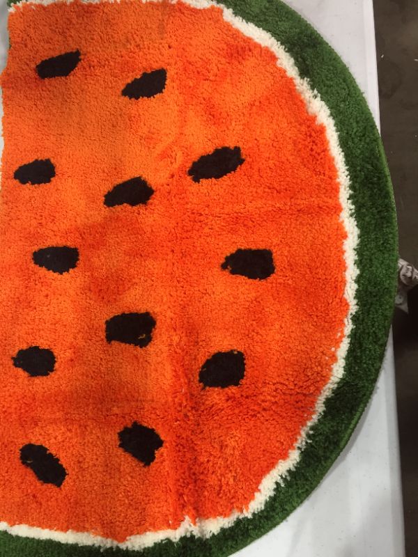 Photo 1 of Half Circle Watermelon Slice Bath Rug