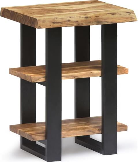 Photo 1 of Alpine Collection AWAA0220 Natural Live Edge Wood 2-Shelf End Table
