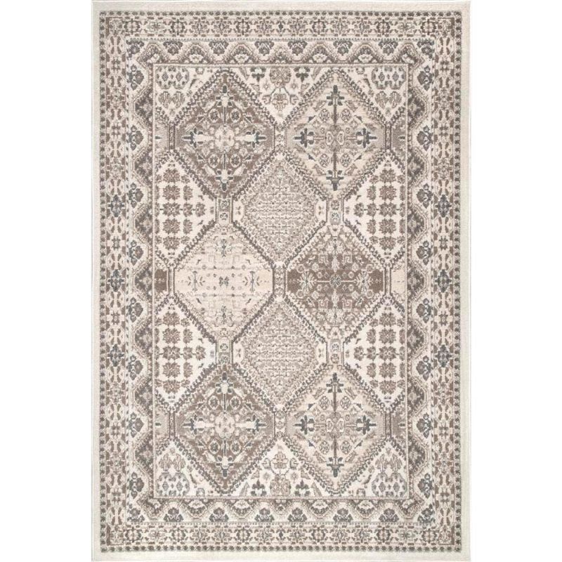 Photo 1 of Becca Vintage Tiles Beige 8 ft. x 10 ft. Area Rug
