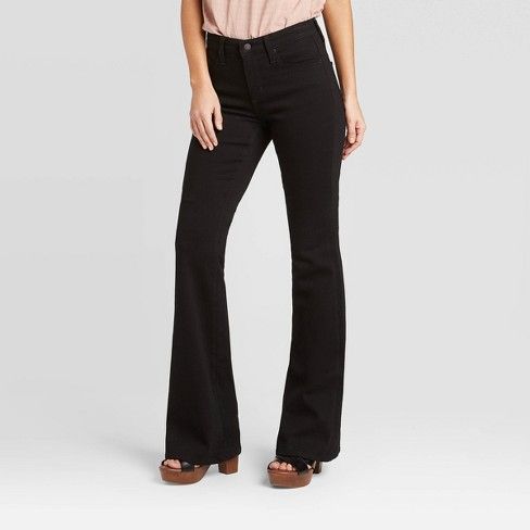 Photo 1 of Women's High-Rise Flare Jeans - Universal Thread Black 12