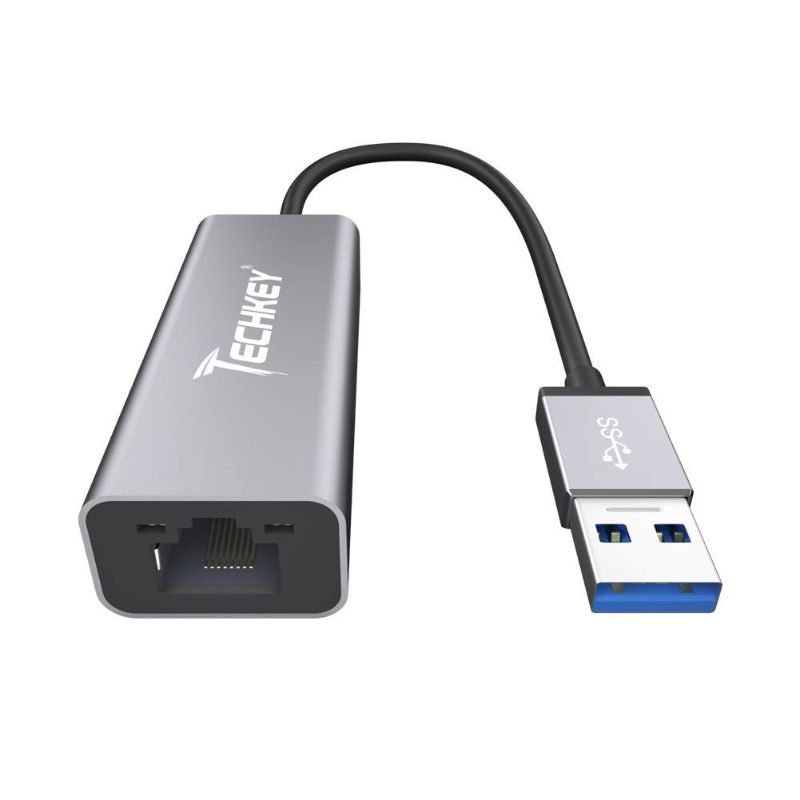 Photo 1 of Ethernet Adapter USB 3.0 to Nekwork, Techkey USB to RJ45 Gigabit LAN/Windows XP/for Mac OS X /10.6-10.15, 10/100/1000 Mbps Ethernet Supports Nintendo Switch/Wii U/MacBook/Chromebook