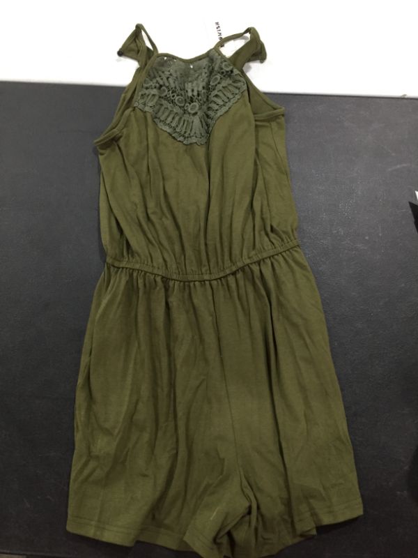 Photo 1 of ECOWISH Womens Halter Neck Lace Patchwork Backless Loose Tunic Tank Dress Sleeveless Casual Top Dresses Medium (ARMY GREEN) 