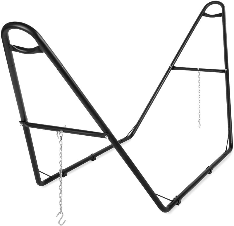 Photo 1 of Adjustable Weather-Resistant Steel Hammock Stand for 9-14ft Hammocks w/Powder-Coated Finish and Hanging Hooks