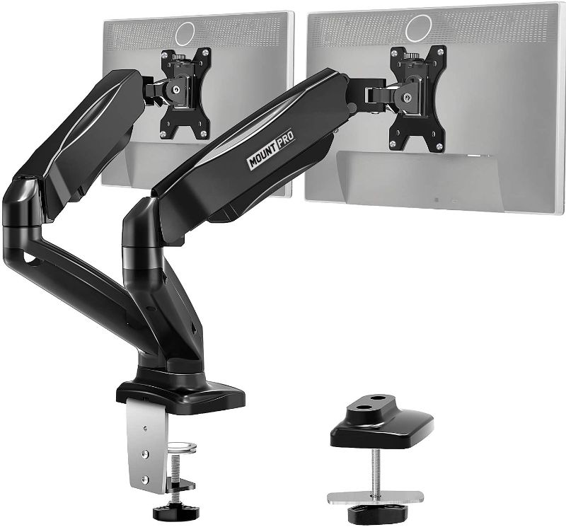 Photo 1 of MOUNT PRO Dual Monitor Desk Mount - Articulating Gas Spring Monitor Arm