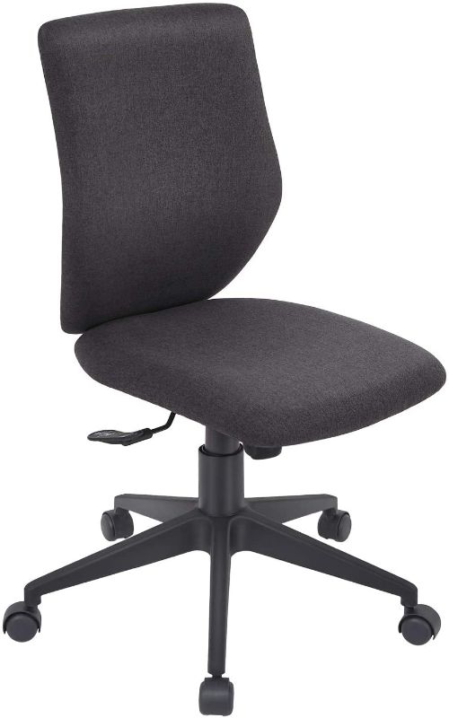 Photo 1 of Bowthy Armless Office Chair Ergonomic Computer Task Desk Chair Without Arms Mid Back Fabric Swivel Chair (Black)
