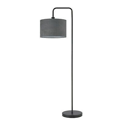 Photo 1 of Globe Electric Barden 58" Black Floor Lamp with Dark Gray Velvet Shade, 67397