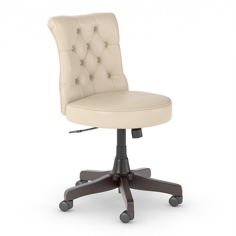 Photo 1 of Arden Lane Mid Back Tufted Office Chair in Cream - Bonded Leather
