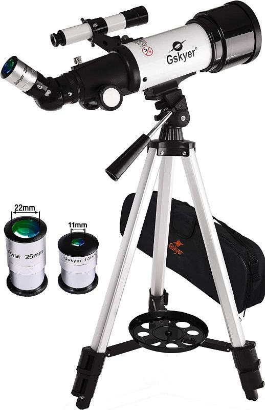 Photo 1 of Gskyer Telescope, Travel Telescope, 70mm Astronomical Refractor Telescope for Kids Beginners, Portable Telescope For Adults - Telescope Phone Mount With Carry Bag And Wireless Remote
