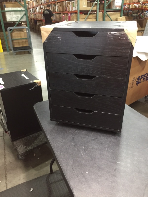 Photo 1 of Winsome Halifax Storage/Organization, 5 drawer, Black, Broken Wheels, Drawer Functional, Minor Damage