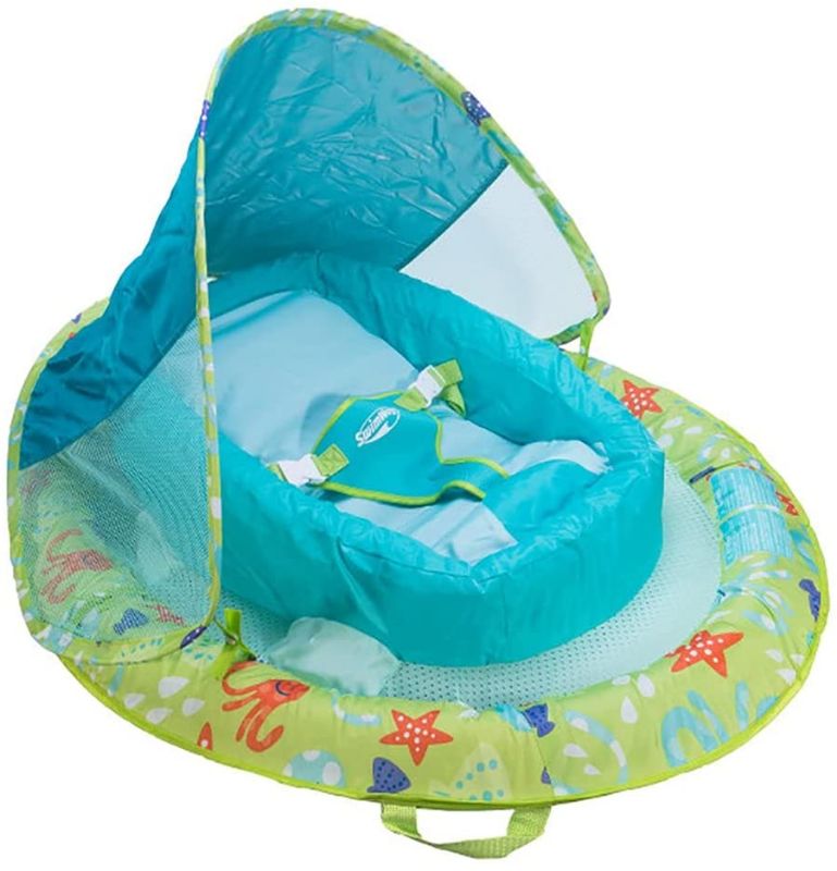 Photo 1 of SwimWays Infant Baby Spring Float with Adjustable Sun Canopy - Green, NO Sign of Damage, NEW