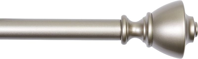 Photo 1 of Amazon Basics 1-Inch Wall Curtain Rod with Urn Finials, 36 to 72 Inch, Nickel