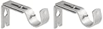 Photo 1 of AmazonBasics Adjustable Curtain Rod Wall Bracket Hooks, Set of 2, Silver Nickel