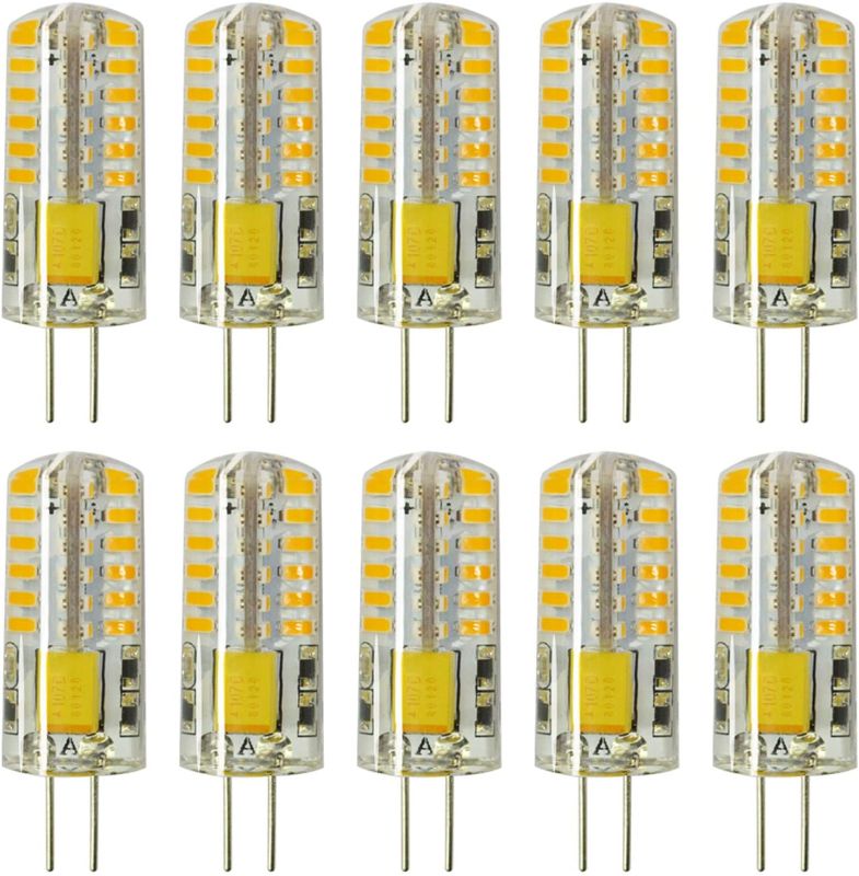 Photo 1 of Rayhoo 10 Piece Set 48 G4 Base LED Spotlights, 3W AC / DC 12V Crystal Light Bulbs Non-Dimmable Equivalent to 20W
(missing one bulb)