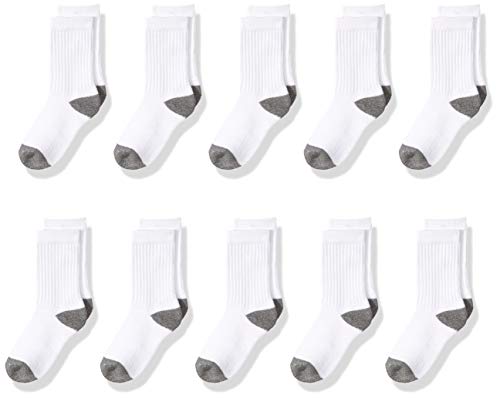 Photo 1 of Essentials Kids' 10-Pack Cotton Crew Sock,, White, Size Toddler 4t