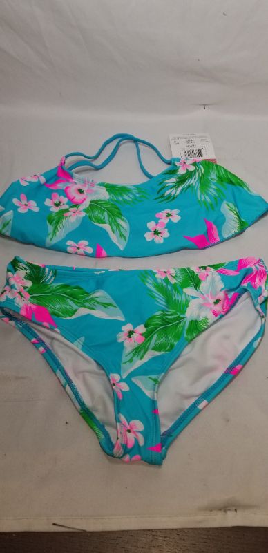 Photo 2 of Kanu Surf Big Girls' Alania Flounce Bikini Beach Sport 2-Piece, Blue, Size 14