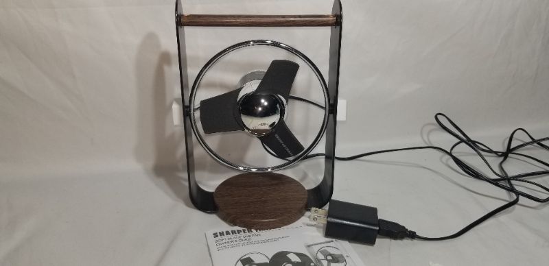 Photo 1 of Sharper Image SBM1-SI USB Fan with Soft Blades, 2 Speeds, Touch Control, Silent Operation, Metal Frame, Power Adapter ...