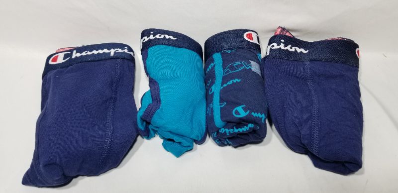 Photo 1 of Champion Boys' Everyday Comfort Cotton Stretch Boxer Briefs 4-Pack, Navy/Teal/Grey Assortment, X Large