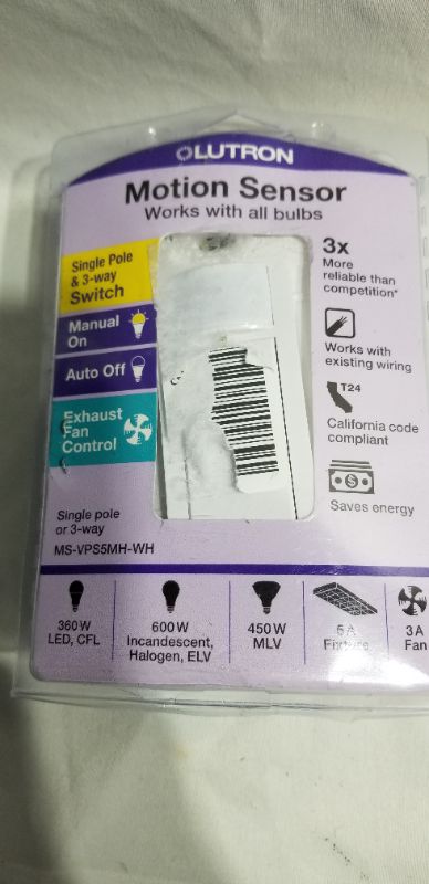 Photo 1 of Lutron MS-VPS5MH-WH White Vacancy Sensor Switch