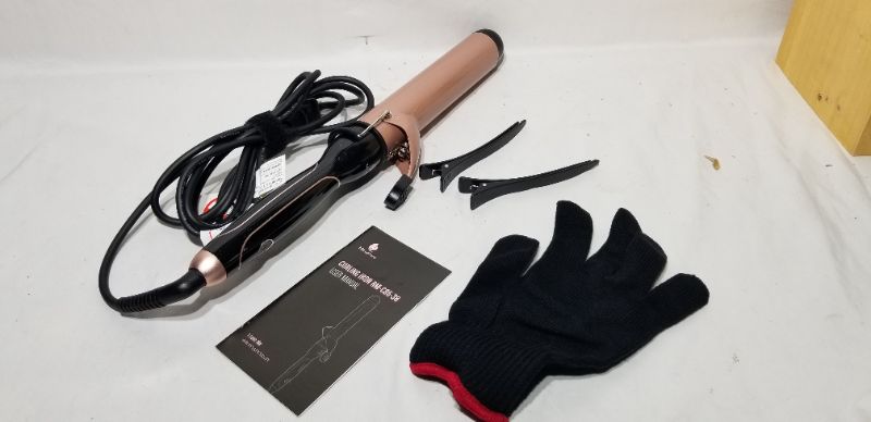 Photo 2 of 
1 1/2 Inch Dual Voltage Instant Heat Curler with Extra Flat Tourmaline Ceramic Coating, Glove Included