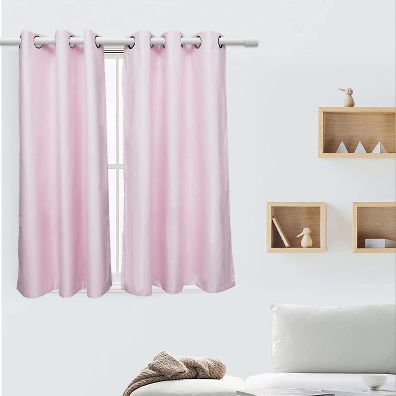 Photo 1 of Blackout Curtain Panels for Girls Room, Thermal Insulated Window Grommets, Set of 2 Panels (35.8 x 44.5 )